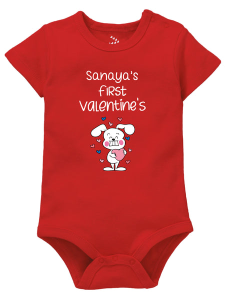 Personalised valentine baby onesie romper zeezeezoo