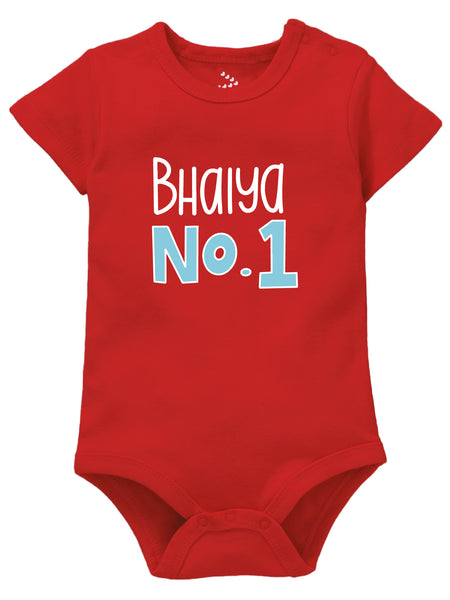 Bhaiya No 1 - Onesie | Festive Rakhi baby outfit/romper