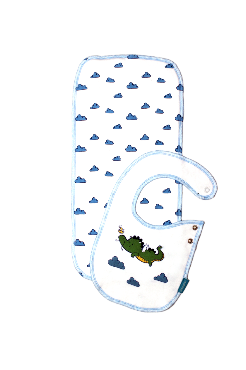 The Lucky Dragon - Bib and Burp Cloth Set