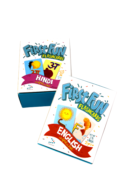 First Fun Flashcard Set: English & Hindi Alphabet