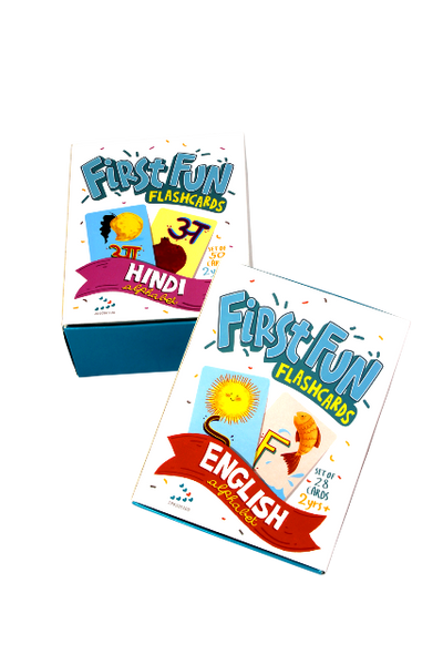 First Fun Flashcard Set: English & Hindi Alphabet