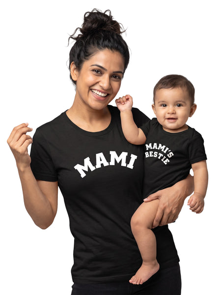 Mami & Mami's Bestie Mami & Baby Matching Outfit - T-Shirt and Romper
