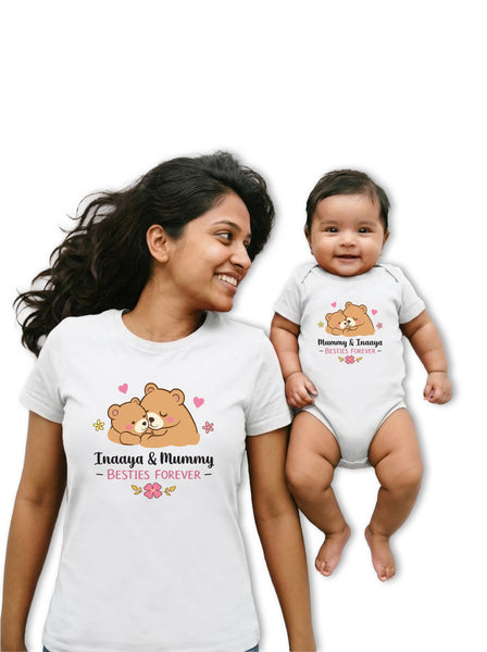 [Baby's Name] & Mummy Besties Forever - T-shirt & Onesie