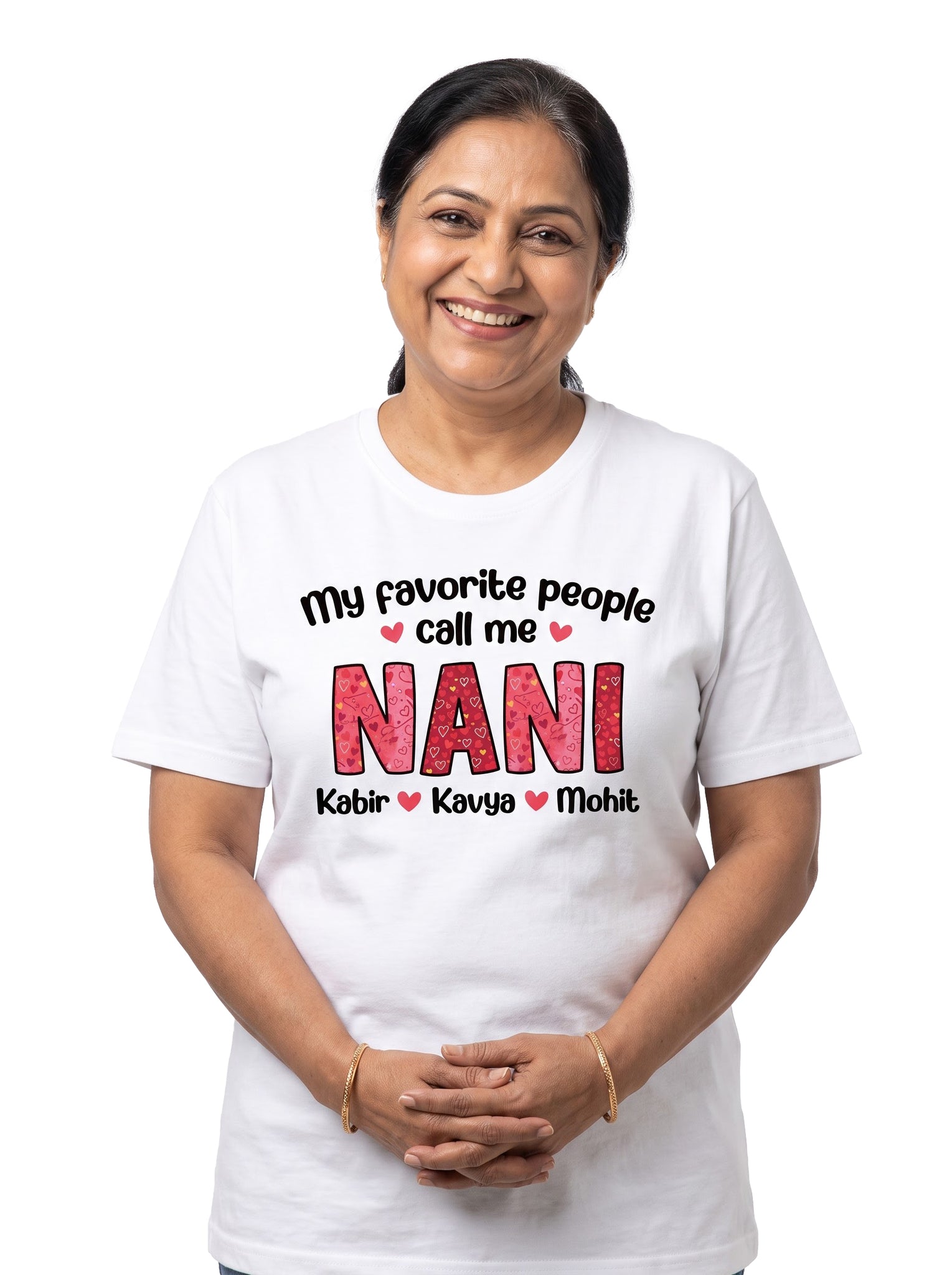 Customized My Favourite People Call me Nani with Kids Names - Adult T-Shirt