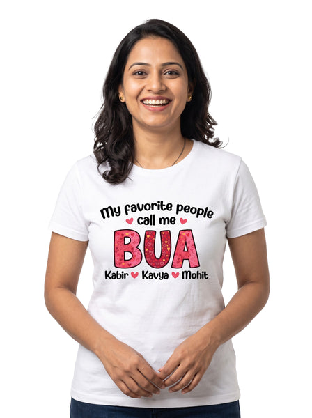 Customized My Favourite People Call me Bua with Kids Names - Adult T-Shirt