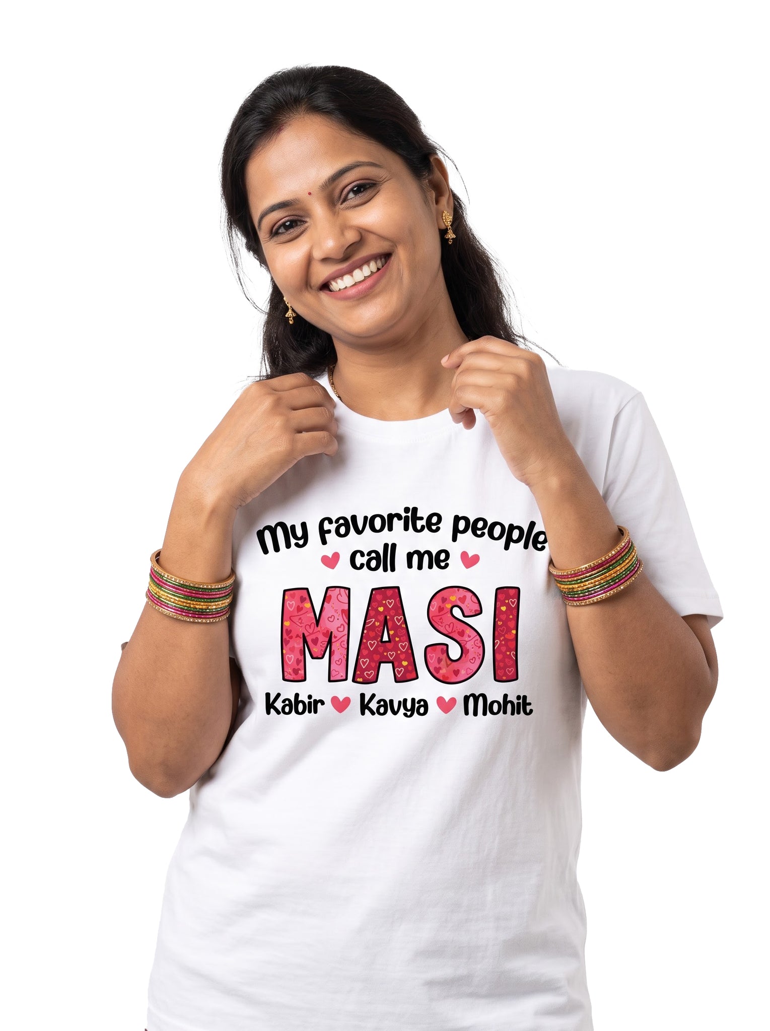 Customized My Favourite People Call me Masi with Kids Names - Adult T-Shirt