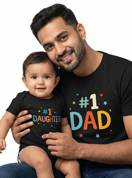 #1 Daughter & #1 Dad - T-shirt & Onesie