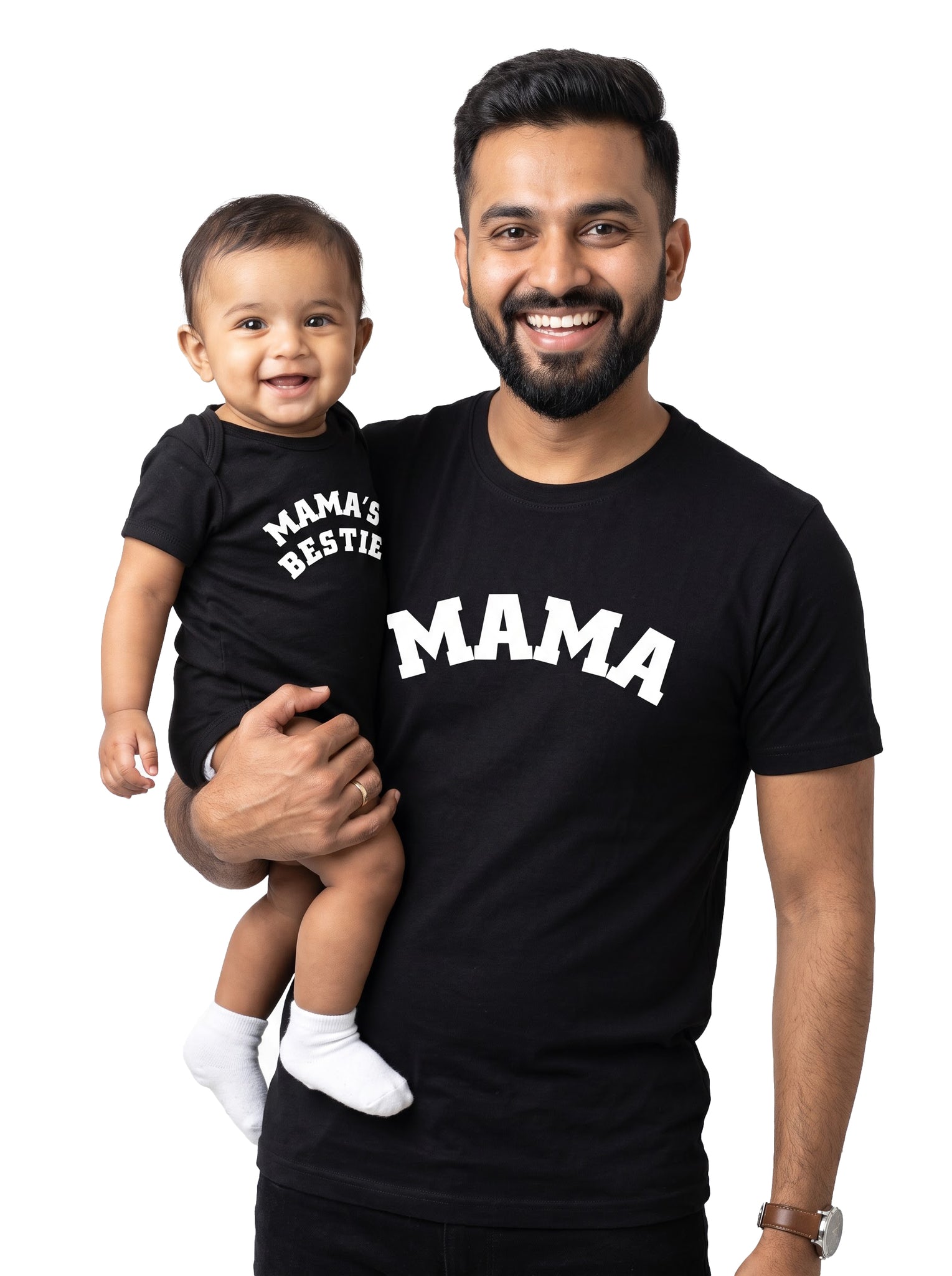 Mama & Mama's Bestie Mama & Baby Matching Outfit - T-Shirt and Romper