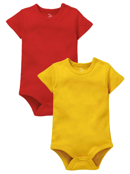 Solid Set of 2- Red and Yellow 0 Baby - Onesie