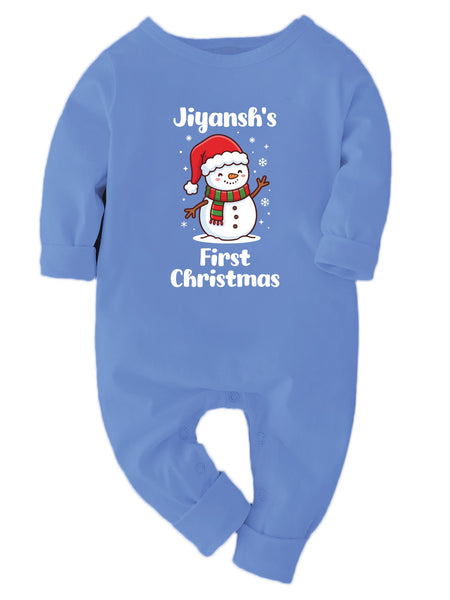 My First Christmas Tree With Personalized Name Printed - Full Sleeve Bodysuit