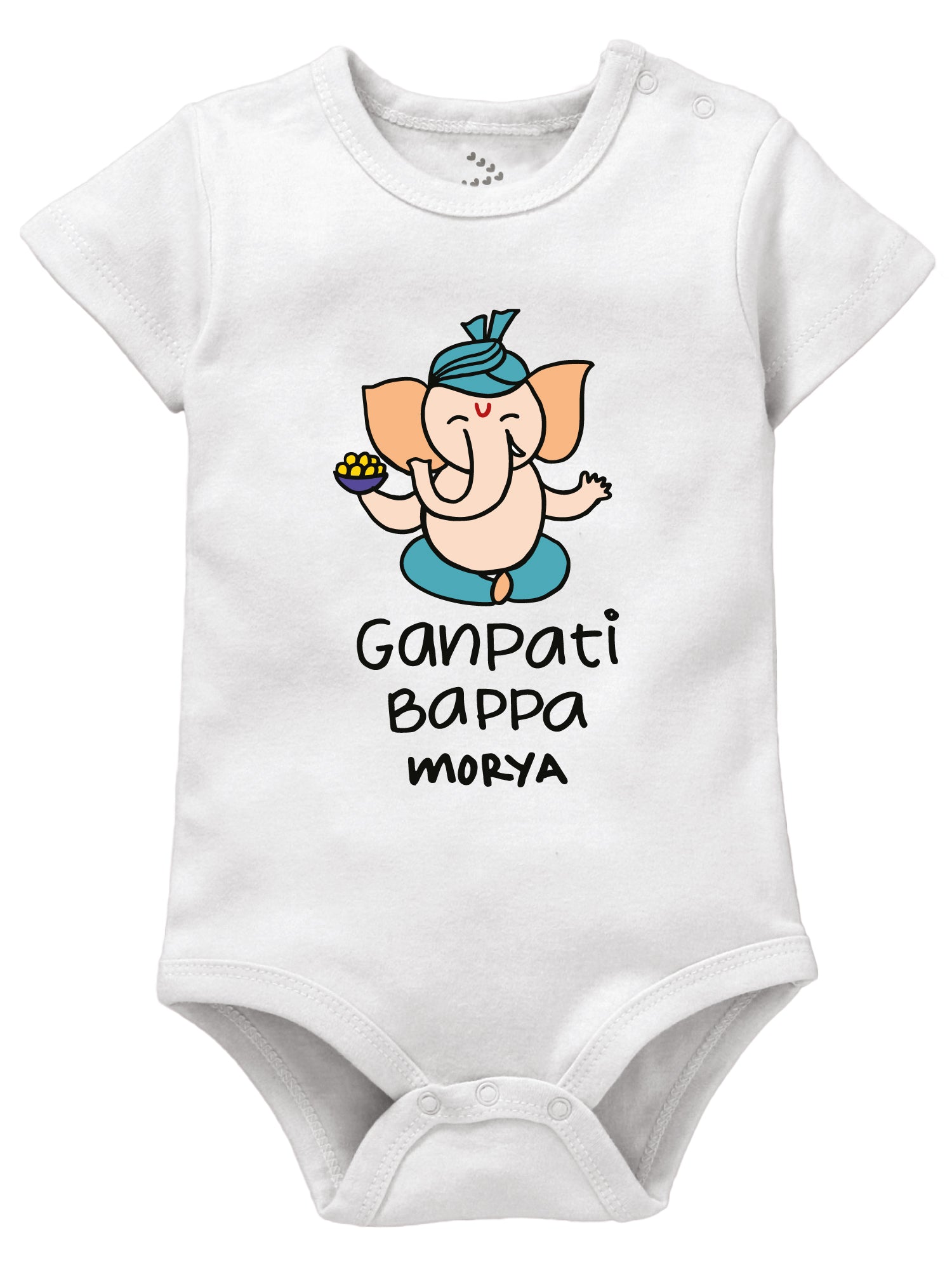 Ganpati bappa morya printed onesie for ganesh chaturthi for baby /newborn boys and girls 