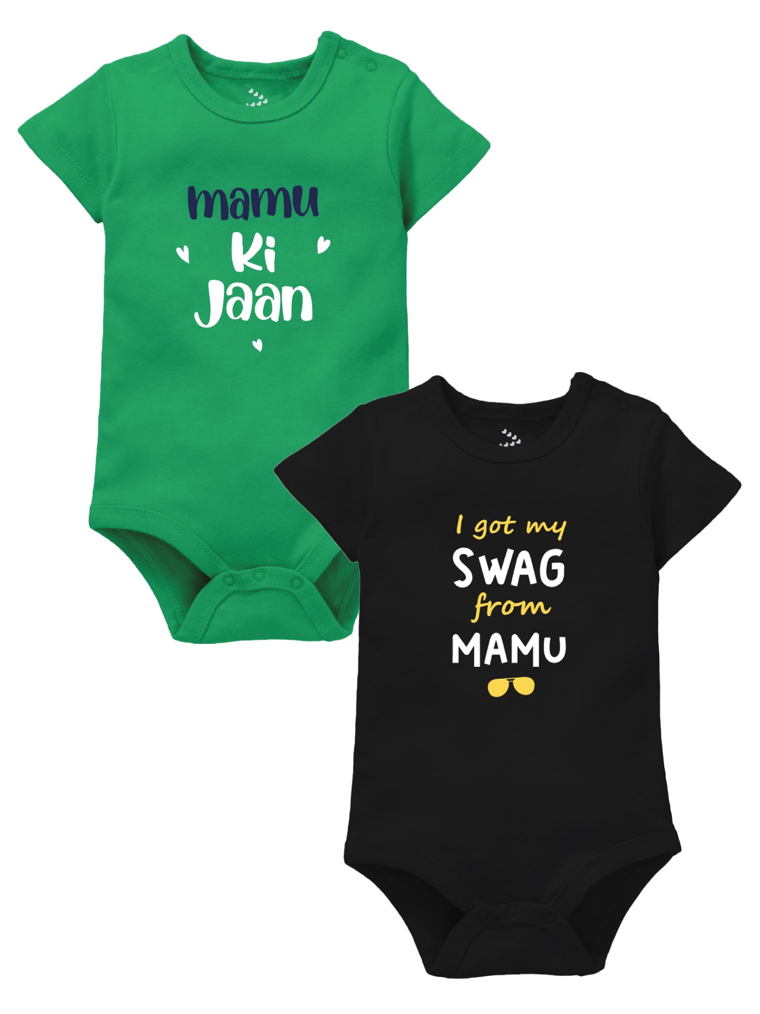 Set Of 2 - Mamu Ki Jaan And Swag from Mamu - Onesie