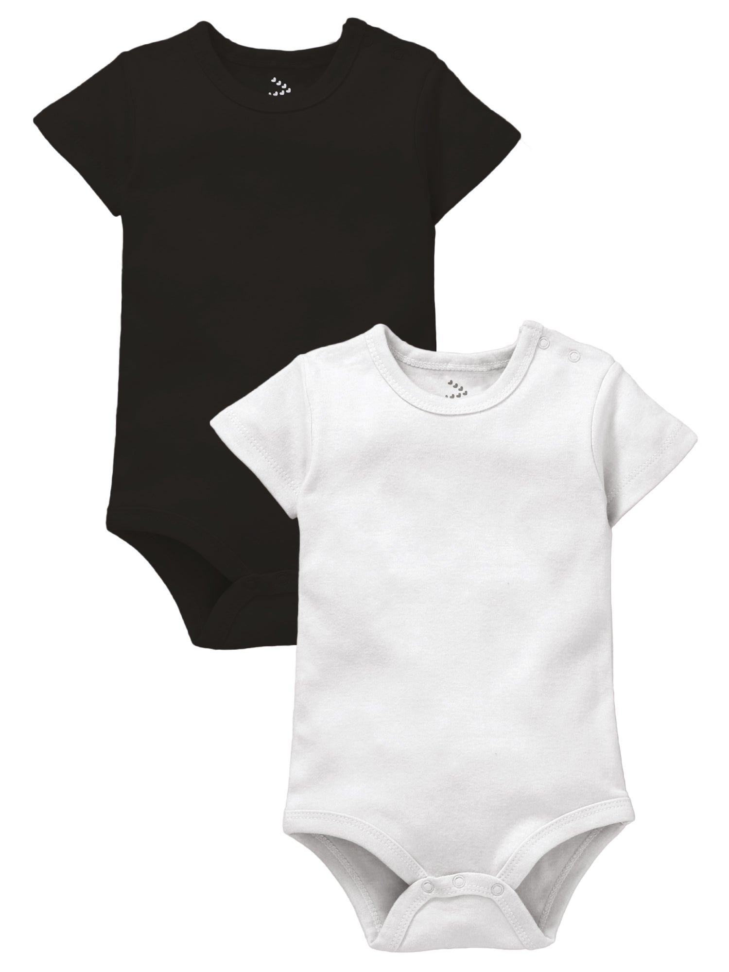 Solid Set of 2- Black and White 0 Baby - Onesie