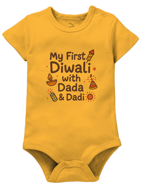 My First Diwali With Dada & Dadi  - Onesie