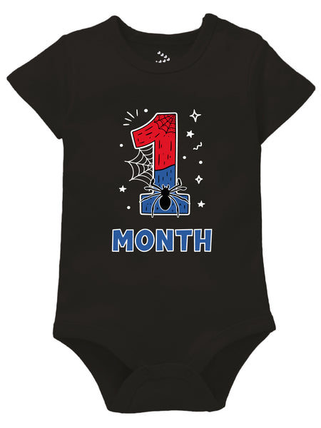 1 to 12 Month Birthday Spider Theme - Onesie