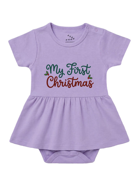 My First Christmas Printed - Bodysuit Dress