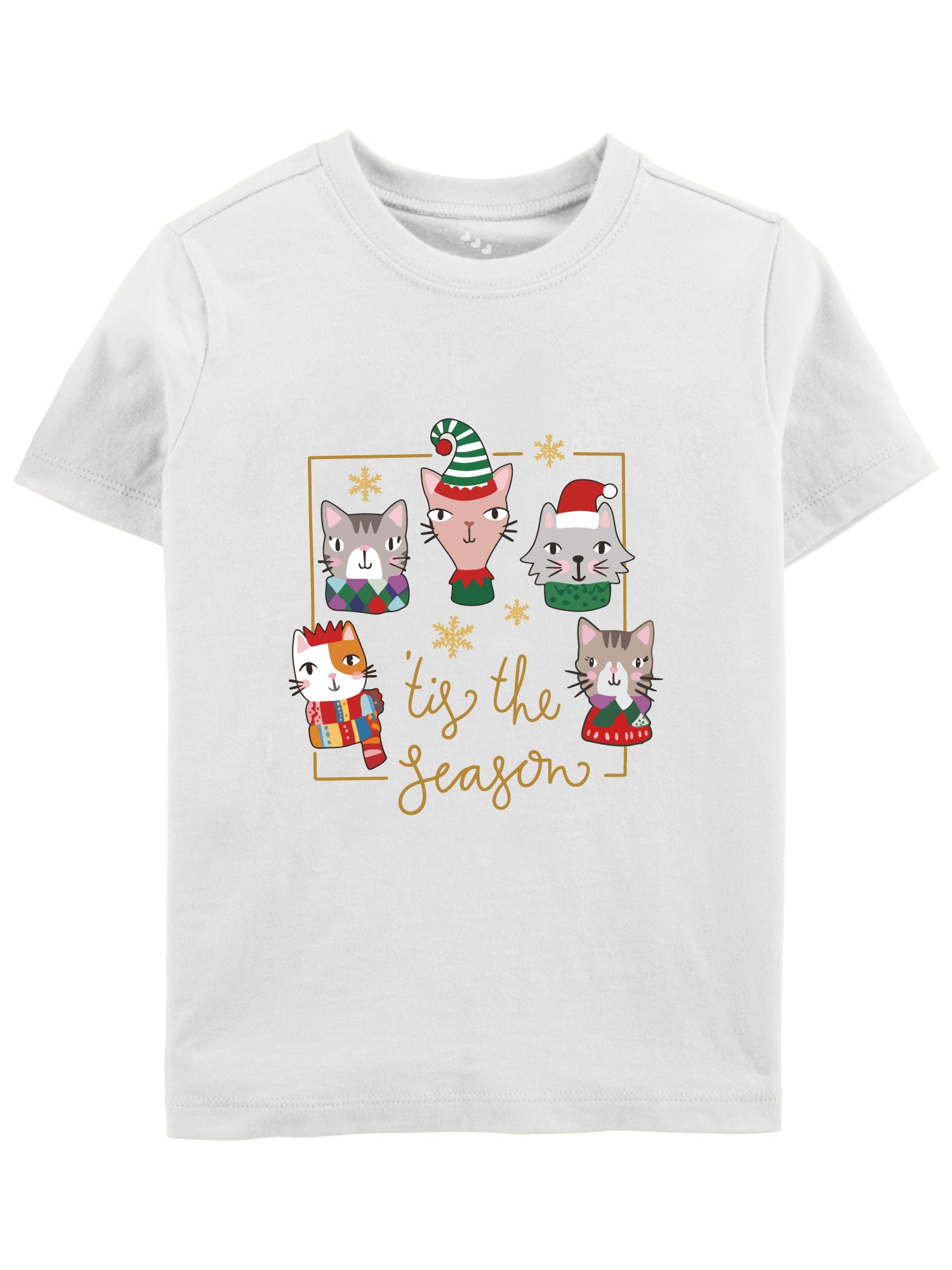 Tis The Season Cats Printed - Tee