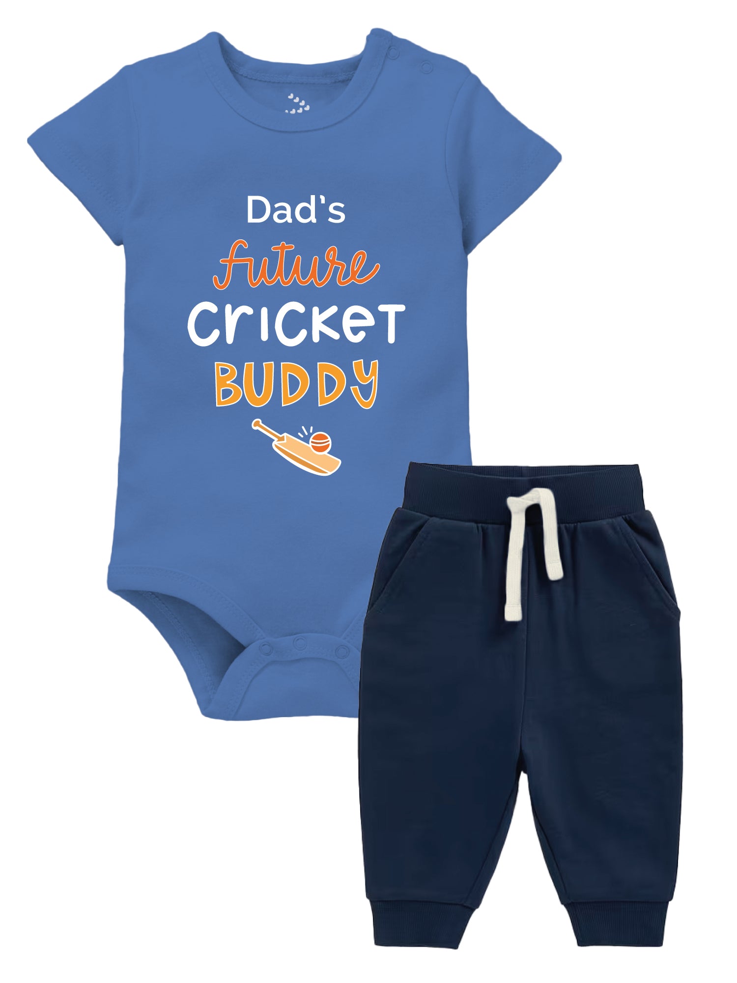 Dad's Future Cricket Buddy  - Onesie And Joggers Set