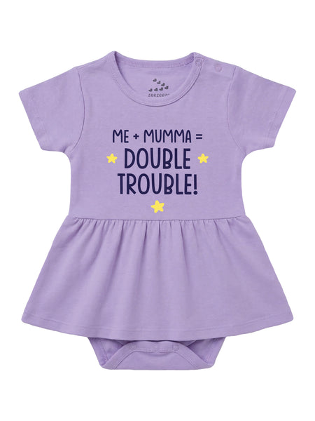 Me + Papa = Double Trouble - Frock Onesie