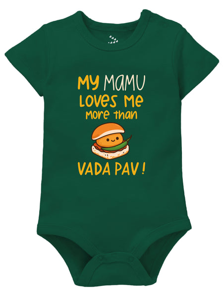 Mamu Loves Me More Than Vadapav - Onesie