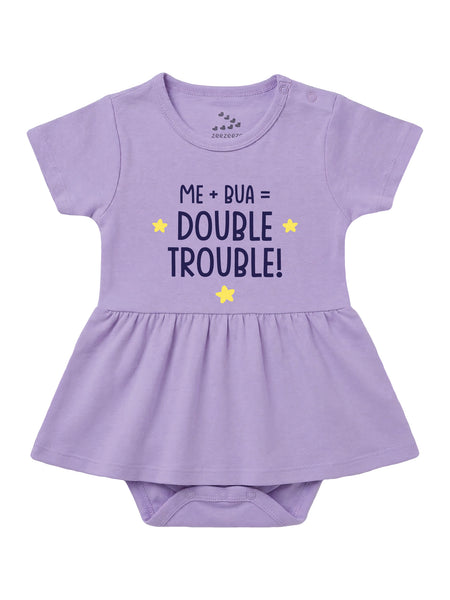 Me + Bua = Double Trouble - Frock Onesie