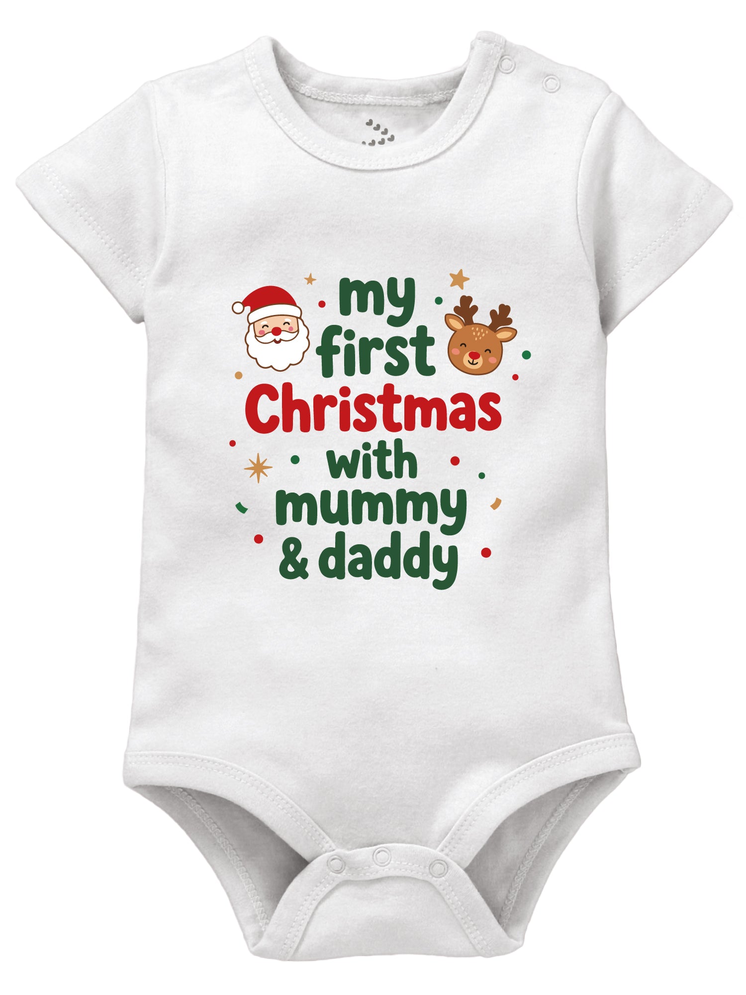 My First Christmas with Mummy & Daddy Printed - Onesie
