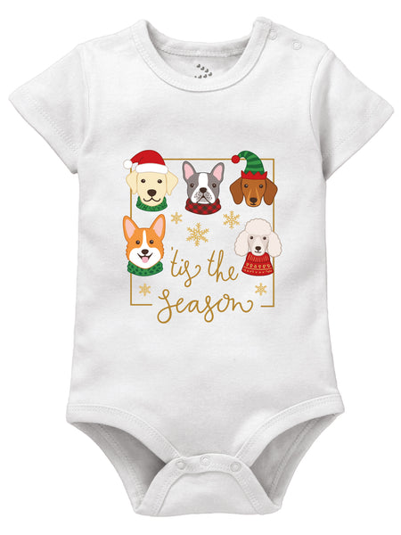 Tis The Season Dogs Printed - Onesie