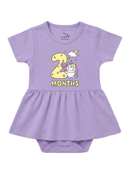 2 Month Birthday Unicorn - Frock Onesie
