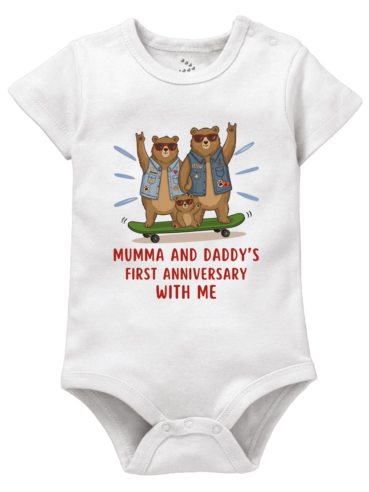 Mumma and Papa First Anniversary With Me - Onesie
