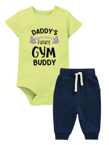 Daddy's Future Gym Buddy  - Onesie And Joggers Set