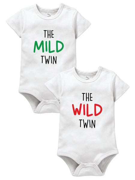 The Mild Twin/ The Wild Twin Onesies Set