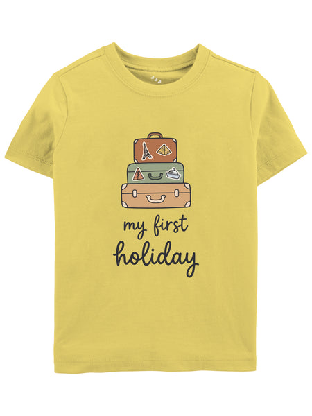 My First Holiday - T-shirt - Yellow