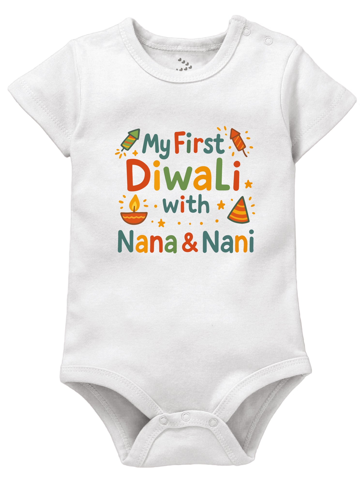 My First Diwali With Nana & Nani  - Onesie