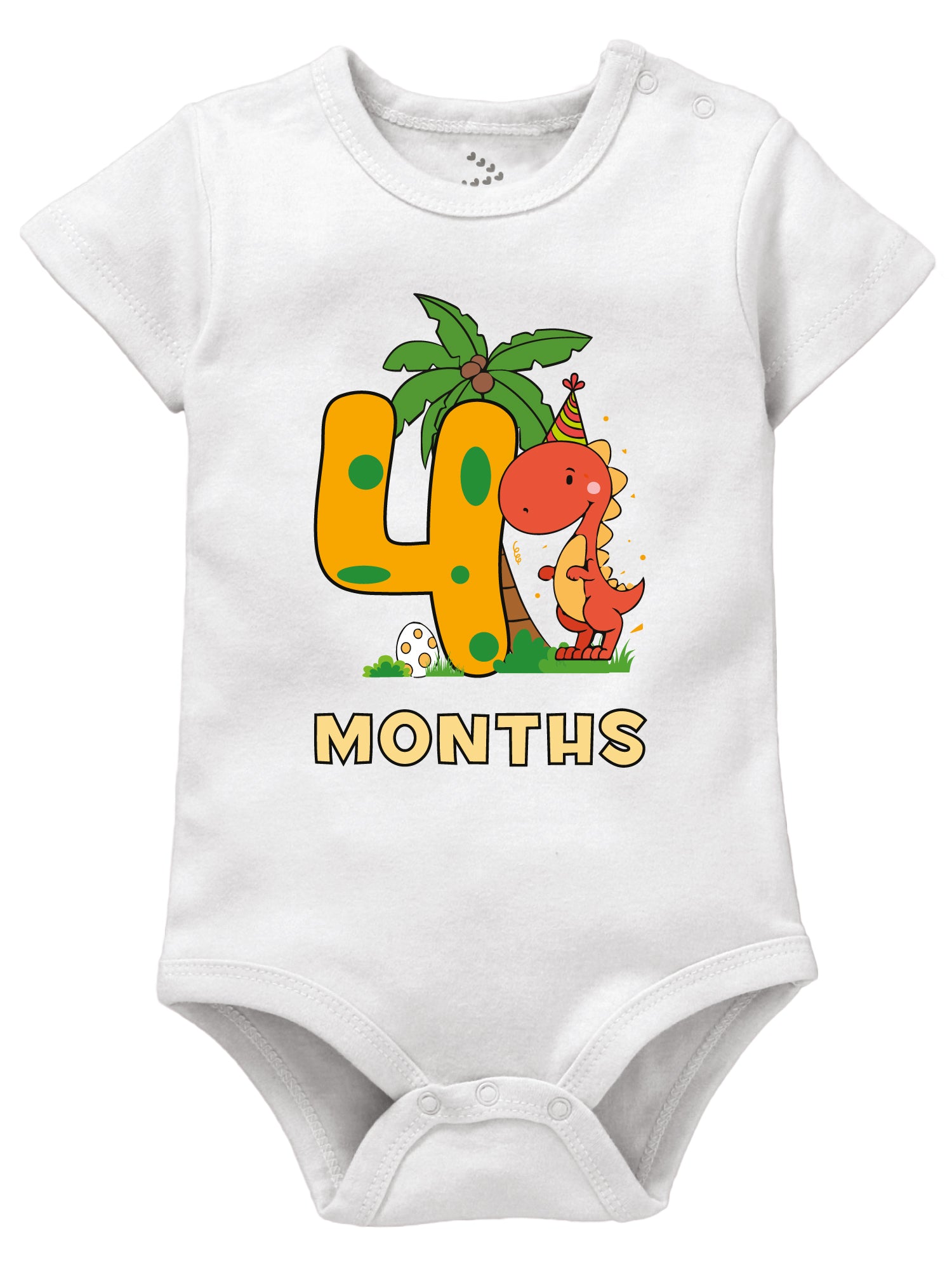 4 Months Birthday Dino Theme - Onesie