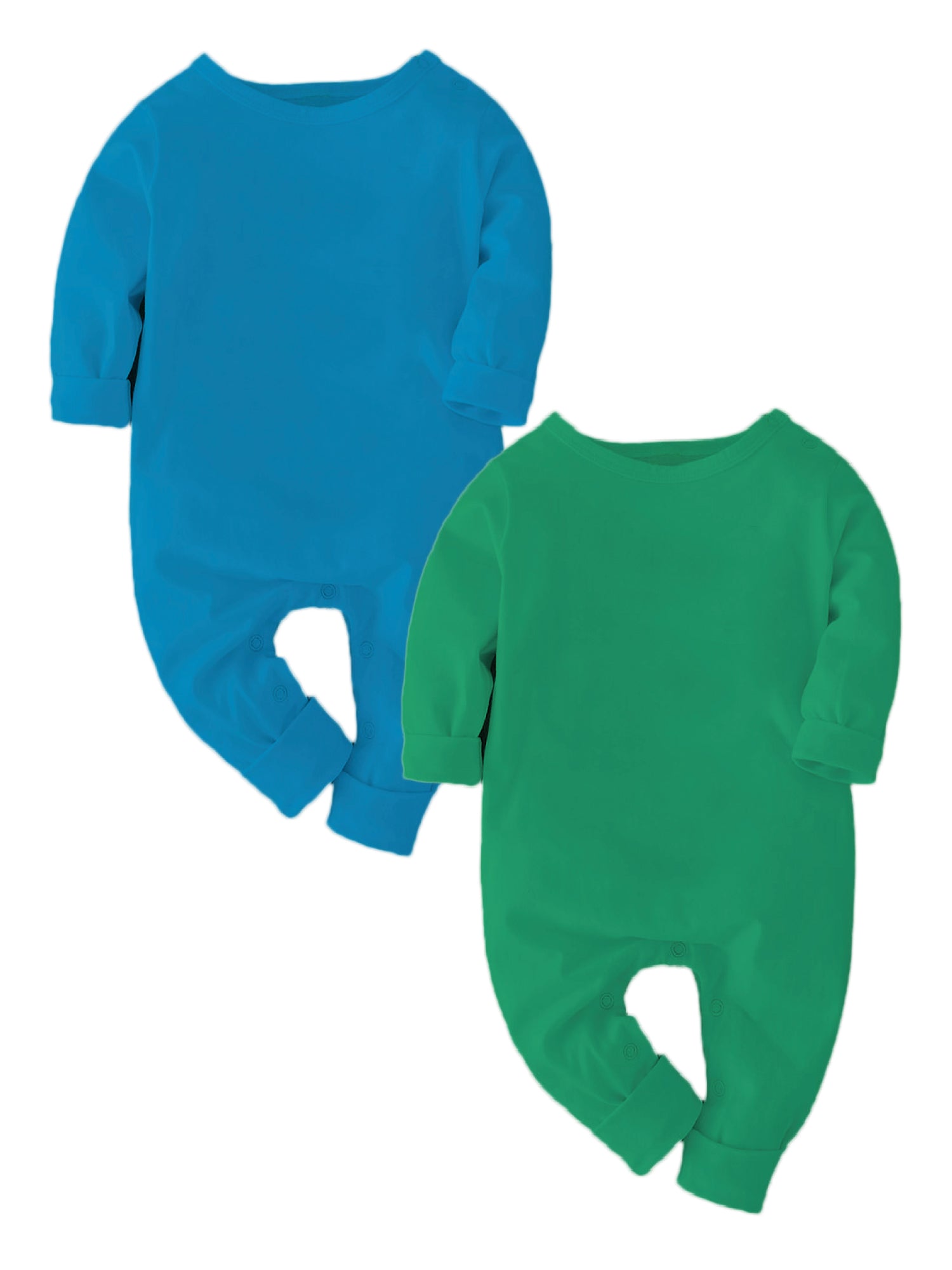 Solid Set of 2- Blue and Green - Bodysuit