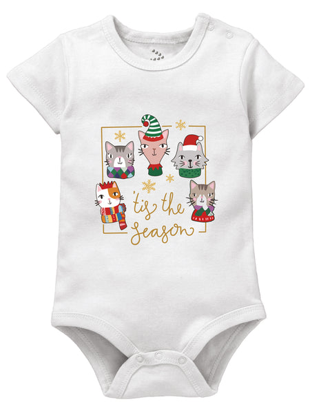 Tis The Season Cats Printed - Onesie