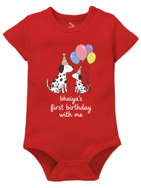 Bhaiya's First Birthday With Me Doggy - Onesie