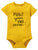A yellow bodysuit with the text 'MAKE YOUR OWN ONESIE' printed in black.