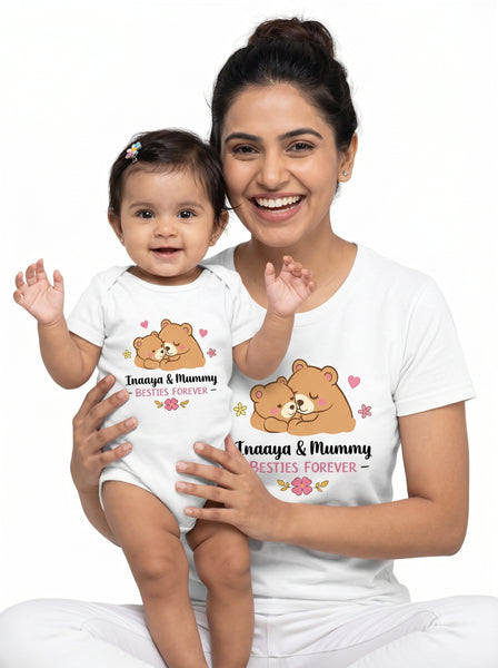 [Baby's Name] & Mummy Besties Forever - T-shirt & Onesie