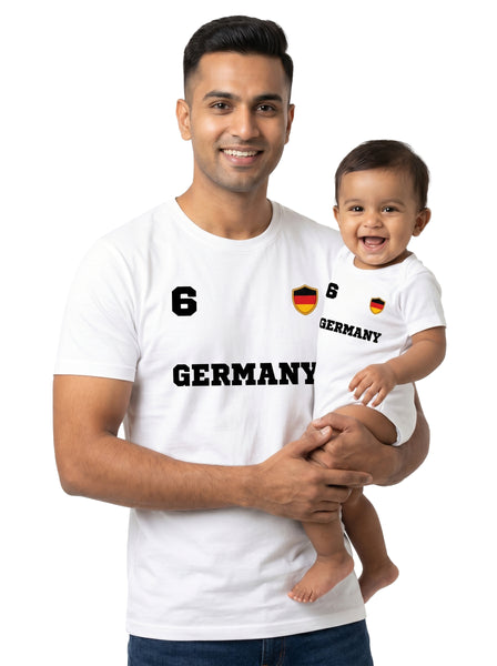Germany Football Father & Baby Matching Outfit - T-Shirt and Romper