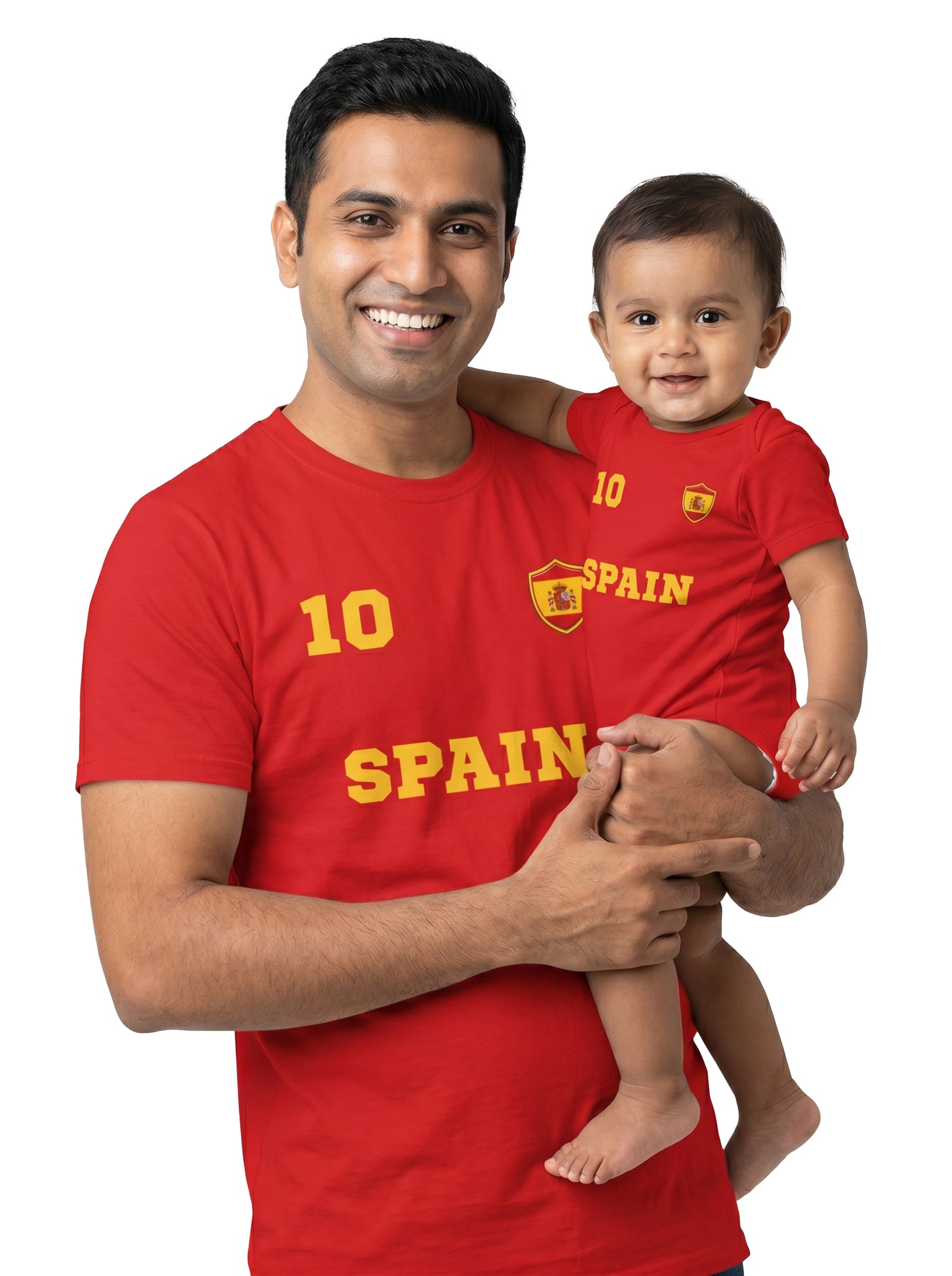 Spain Football Father & Baby Matching Outfit - T-Shirt and Romper