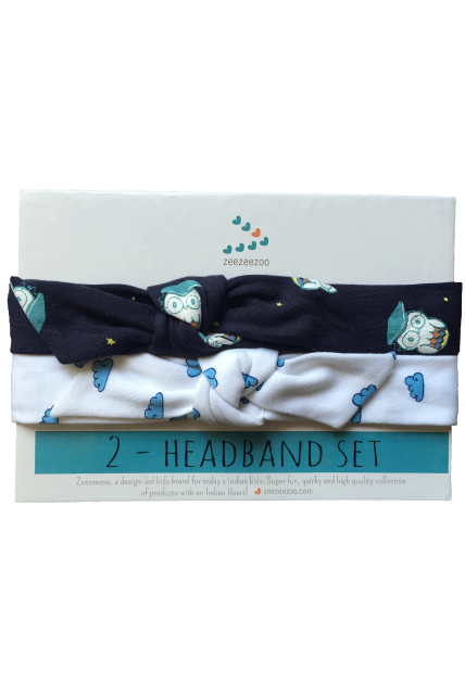 Clouds and Owls Bowed Head Bands