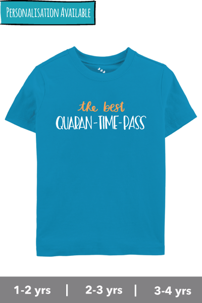 Quaran-time-pass-kids-tshirt-blue