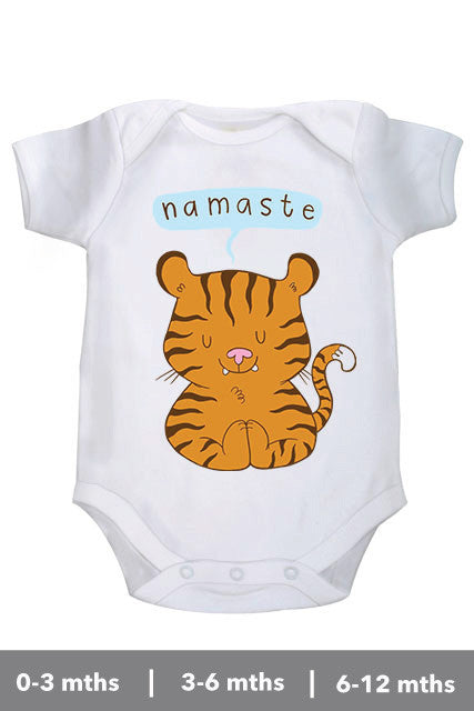 NAMASTE greeting text customized onesie/outfit/romper/dresses/bodysuits for baby boys and girls