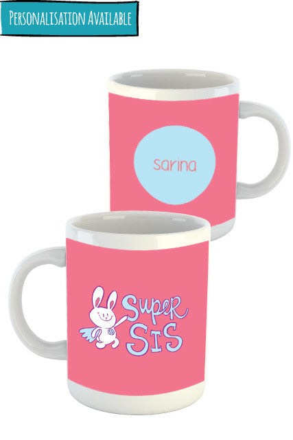 Super Sis Personalised Mug for sister Zeezeezoo brand